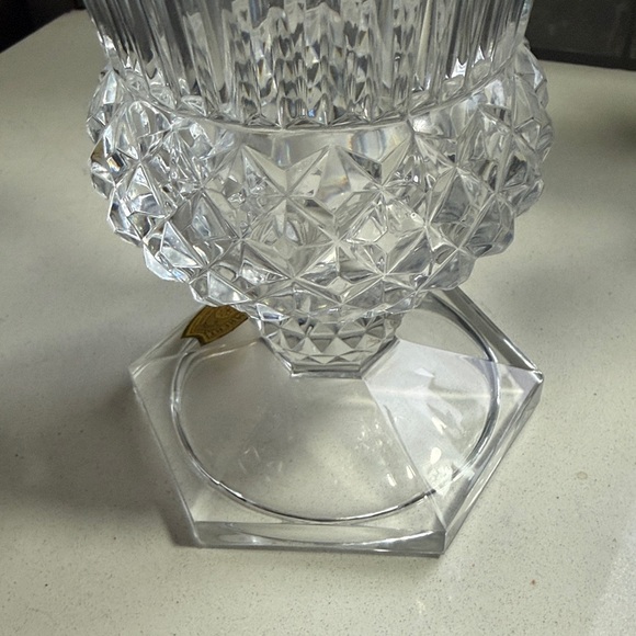Vintage Val Saint Lambert crystal vase, in the Wagram pattern made in Belgium - Picture 5 of 7